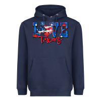 Navy love texas map Heavyweight Hoodie - Zillion Design Studio
