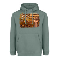 Sage American melanin flag Heavyweight Hoodie - texasbilliewilder
