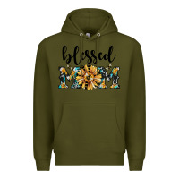 Army Green blessed mom Premium Hoodie - JahusDesignShop