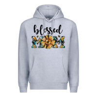 Heather Grey blessed mom Premium Hoodie - JahusDesignShop