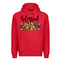 Red blessed mom Premium Hoodie - JahusDesignShop
