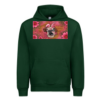 Forest Green easter heifer with bunny ears and glasses license plate Urban Hoodie - Artiststas