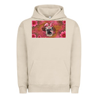 Pigment French Oak easter heifer with bunny ears and glasses license plate Urban Hoodie - Artiststas