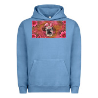 Pigment Pebble Blue easter heifer with bunny ears and glasses license plate Urban Hoodie - Artiststas