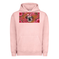 Pigment Salmon easter heifer with bunny ears and glasses license plate Urban Hoodie - Artiststas
