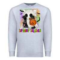 Heather Grey Spooky Season Ghost Cat Premium Sweatshirt - texasbilliewilder