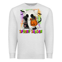 Oatmeal Heather Spooky Season Ghost Cat Premium Sweatshirt - texasbilliewilder