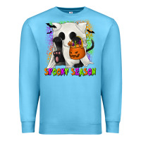 Ocean Blue Spooky Season Ghost Cat Premium Sweatshirt - texasbilliewilder