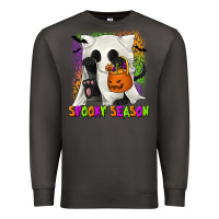 Smoke Spooky Season Ghost Cat Premium Sweatshirt - texasbilliewilder