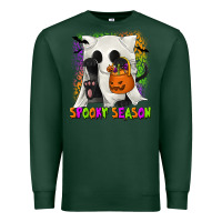 Sports Green Spooky Season Ghost Cat Premium Sweatshirt - texasbilliewilder