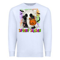 White Spooky Season Ghost Cat Premium Sweatshirt - texasbilliewilder