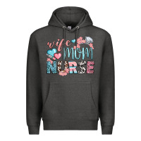 Charcoal Heather wife mom nurse Premium Hoodie - BundleAndBundleShop