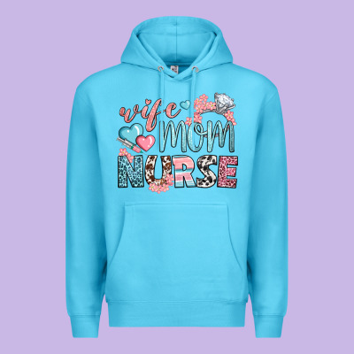 Wife Mom Nurse Premium Hoodie Designed By Bundleandbundleshop