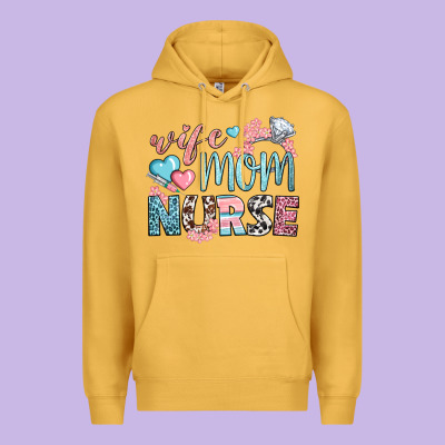 Wife Mom Nurse Premium Hoodie Designed By Bundleandbundleshop