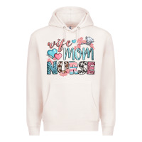 Pale Pink wife mom nurse Premium Hoodie - BundleAndBundleShop