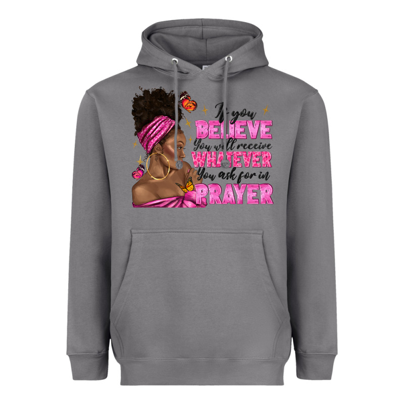 Afro Woman Bun And Religion Faith Prayer Heavyweight Hoodie by texasbilliewilder | Teevron