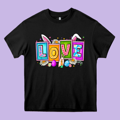 Love Easter Heavy Core Tee Designed By Cowhidedigitalart
