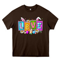 Chocolate Brown Love Easter Heavy Core Tee - CowhideDigitalArt