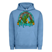 Pigment Pebble Blue western cactus and sunflower mama rainbow Urban Hoodie - Artiststas