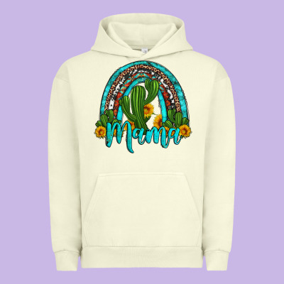 Western Cactus And Sunflower Mama Rainbow Urban Hoodie Designed By Artiststas