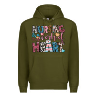 Army Green nursing is a work of heart Premium Hoodie - BundleAndBundleShop