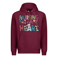 Burgundy nursing is a work of heart Premium Hoodie - BundleAndBundleShop