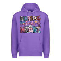 Purple nursing is a work of heart Premium Hoodie - BundleAndBundleShop