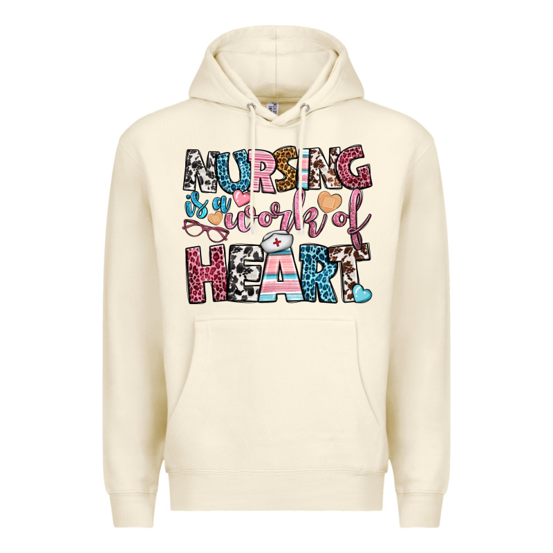 Nursing Is A Work Of Heart Premium Hoodie by BundleAndBundleShop | Teevron