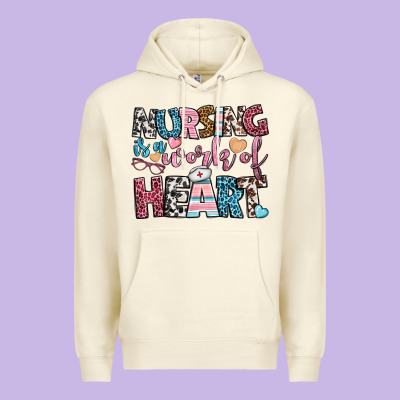 Nursing Is A Work Of Heart Premium Hoodie Designed By Bundleandbundleshop