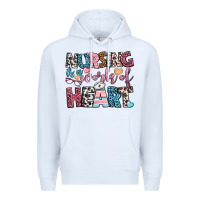 White nursing is a work of heart Premium Hoodie - BundleAndBundleShop