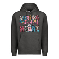 Charcoal Heather nursing is a work of heart Premium Hoodie - BundleAndBundleShop