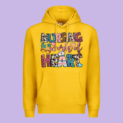Nursing Is A Work Of Heart Premium Hoodie Designed By Bundleandbundleshop