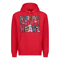 Red nursing is a work of heart Premium Hoodie - BundleAndBundleShop