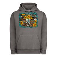 Pigment Tornado longhorn bull skull western turquoise background Urban Hoodie - Artiststas