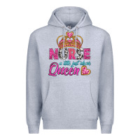 Heather Grey nurse a title just above queen Premium Hoodie - BundleAndBundleShop