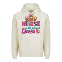 Oatmeal Heather nurse a title just above queen Premium Hoodie - BundleAndBundleShop