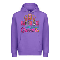Purple nurse a title just above queen Premium Hoodie - BundleAndBundleShop