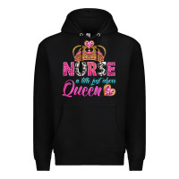 Black nurse a title just above queen Premium Hoodie - BundleAndBundleShop