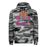 Slate Camo nurse a title just above queen Premium Hoodie - BundleAndBundleShop