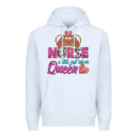 White nurse a title just above queen Premium Hoodie - BundleAndBundleShop