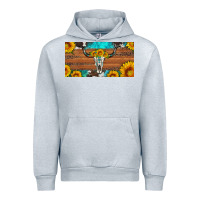 Heather Grey longhorn bull skull license plate Urban Hoodie - Artiststas