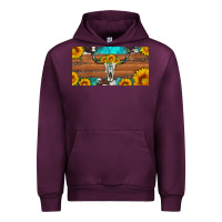Mauve Wine longhorn bull skull license plate Urban Hoodie - Artiststas