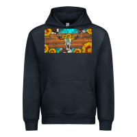 Navy longhorn bull skull license plate Urban Hoodie - Artiststas