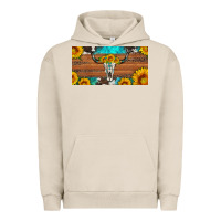 Pigment French Oak longhorn bull skull license plate Urban Hoodie - Artiststas