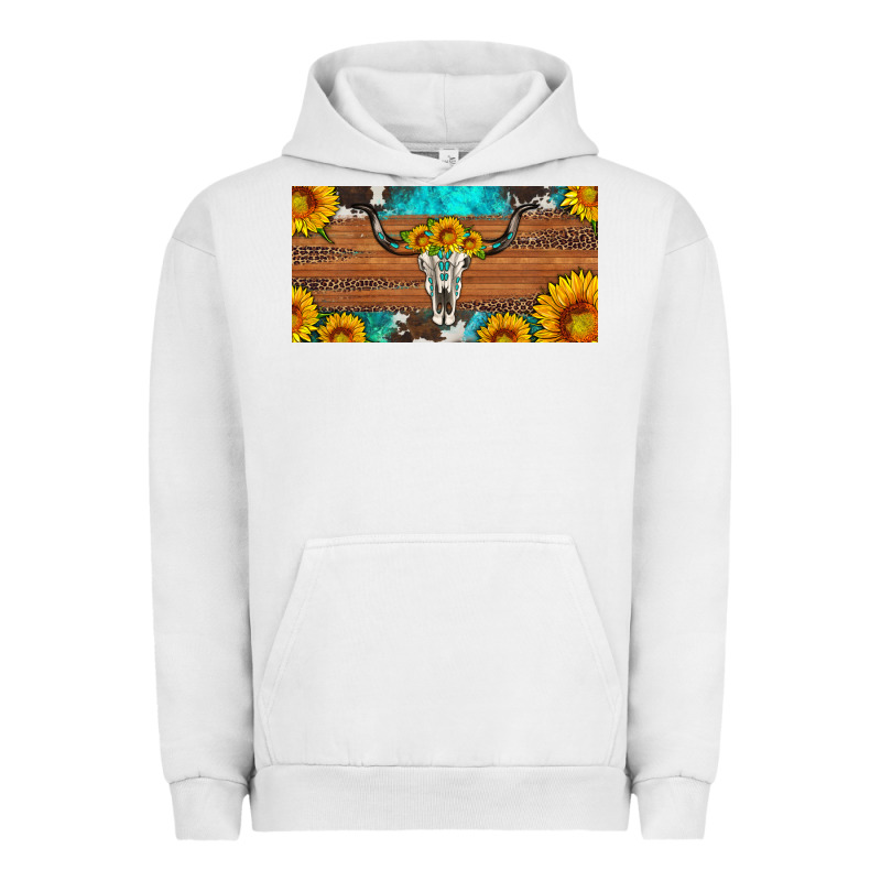 Longhorn Bull Skull License Plate Urban Hoodie by Artiststas | Teevron