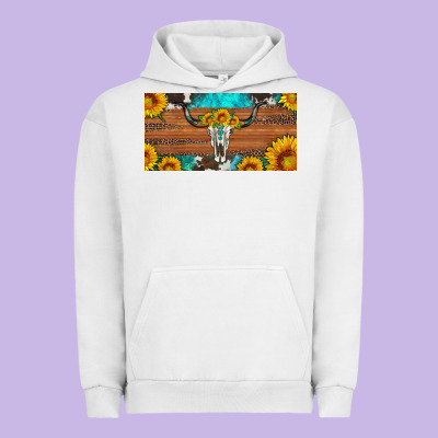Longhorn Bull Skull License Plate Urban Hoodie Designed By Artiststas