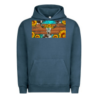 Pigment Midnight Navy longhorn bull skull license plate Urban Hoodie - Artiststas