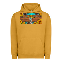 Pigment Peanut Butter longhorn bull skull license plate Urban Hoodie - Artiststas