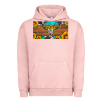 Pigment Salmon longhorn bull skull license plate Urban Hoodie - Artiststas