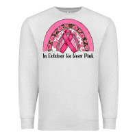 Oatmeal Heather in october we wear pink Premium Sweatshirt - RanaPortraitStore